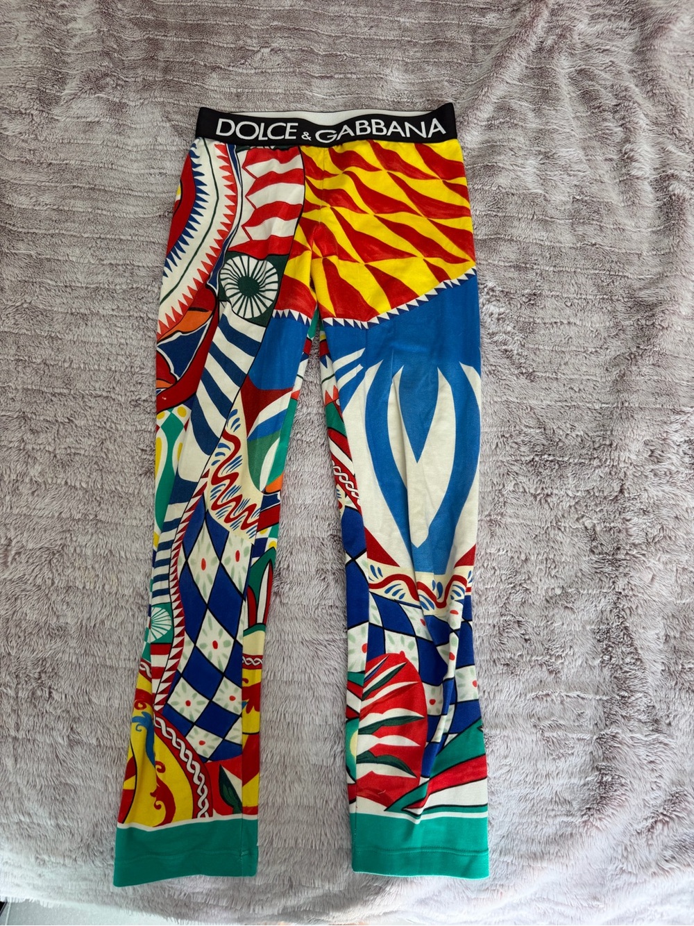 Dolce & Gabbana  woman  Multicolor Graphic Leggings - Red Blue Yellow Green